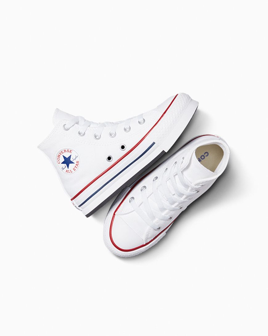 Pantofi Platforma Fete Converse Chuck Taylor All Star Lift Inalti Albi Rosii Inchis Bleumarin | RO HLTJD843